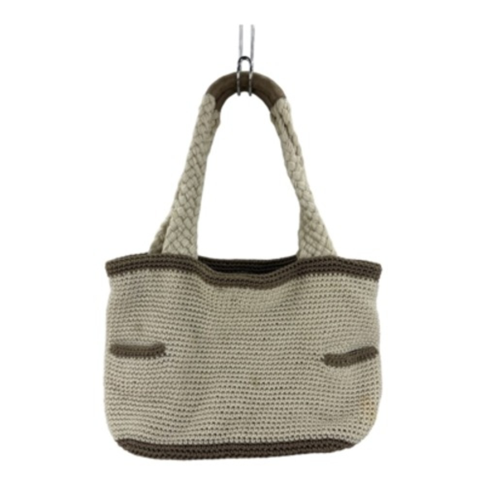 The Sak Crochet Shoulder Bag Womens Medium Cream Brown Good Boho Floral Lining